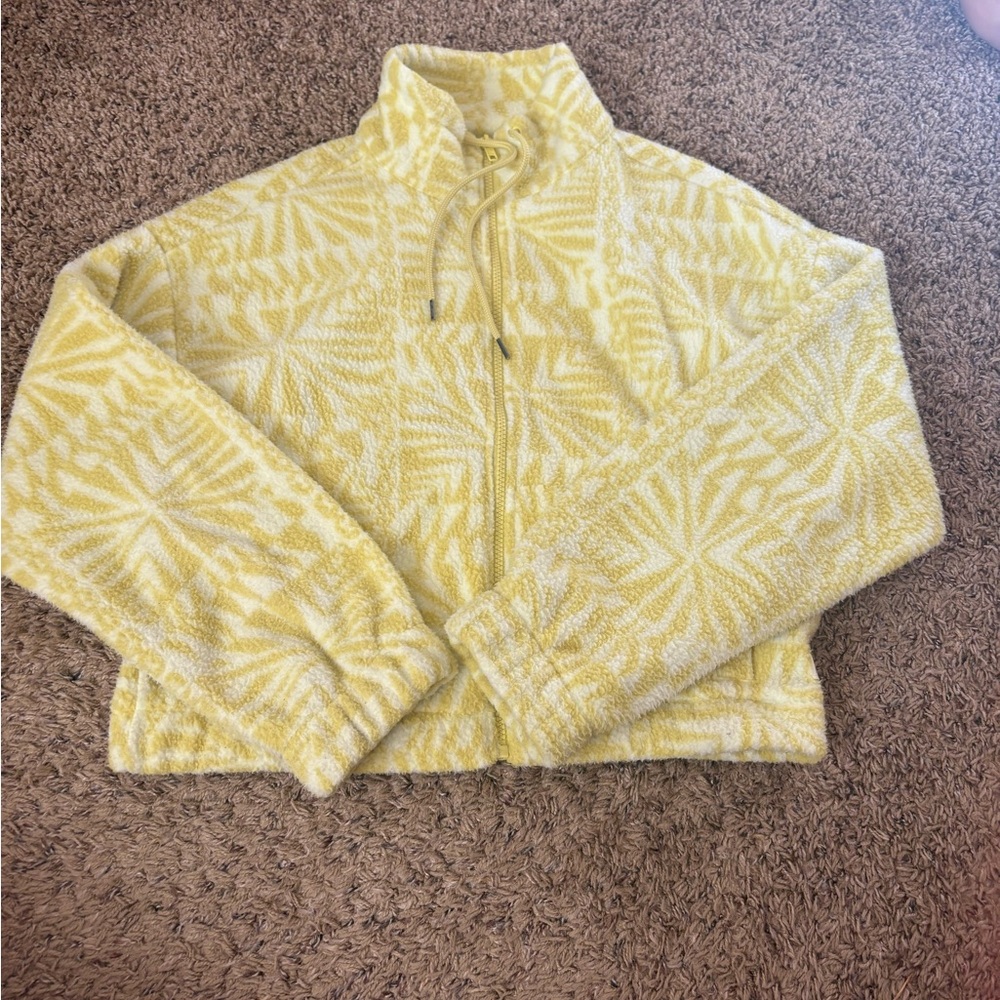 Yellow And White Patterned Jacket - image 1